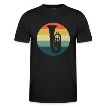 Tuba Wind Instrument Tuba Wind Music Tuba - Men's Functional T-Shirt - black - Front - AI Model Male 178 dark (178cm)