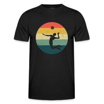 Beach Volley Damen Volley Volleyballspielen - Männer Funktions-T-Shirt - Schwarz - Vorne - AI Model Male 178 dark (178cm)
