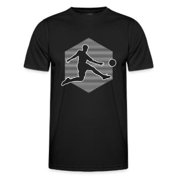 Fussballspieler Fussballspielen Fussball Herren - Männer Funktions-T-Shirt - Schwarz - Vorne - AI Model Male 178 dark (178cm)