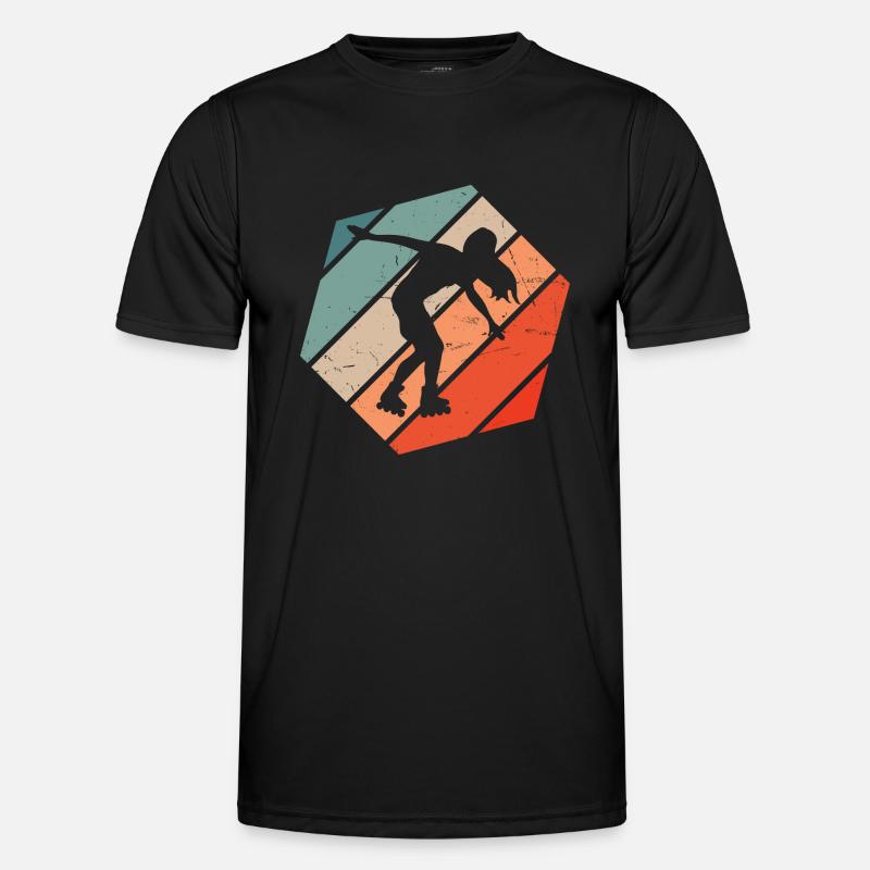 Rollerskate Rollerskaten Rollschuh Damen - Männer Funktions-T-Shirt - Schwarz