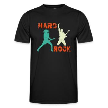 Hard Rock Gitarristen - Männer Funktions-T-Shirt - Schwarz - Vorne - AI Model Male 178 dark (178cm)