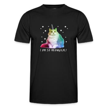 Katze Einhorn Meowgical Süße Katze Geschenk bunt - Männer Funktions-T-Shirt - Schwarz - Vorne - AI Model Male 178 dark (178cm)