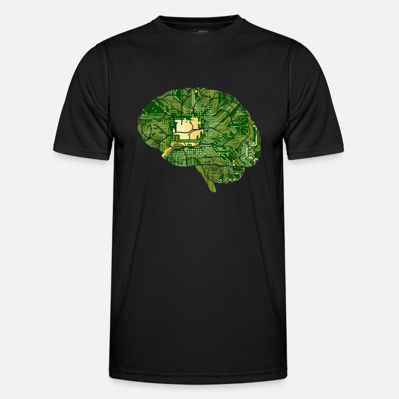 Brain - Computer Board - Artificial Intelligence - Men's Functional T-Shirt - black