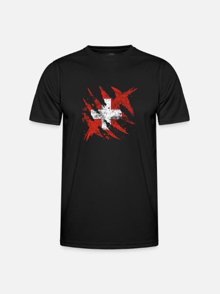 Gift Switzerland flag swiss flag - Men's Functional T-Shirt - black