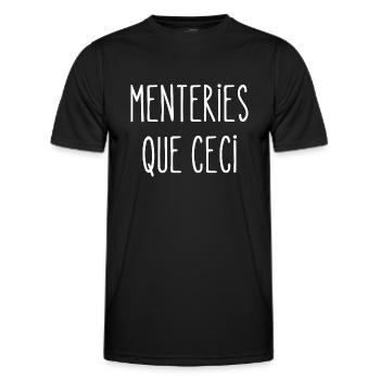 menteries que ceci - T-shirt sport Homme - noir - Devant - AI Model Male 178 dark (178cm)