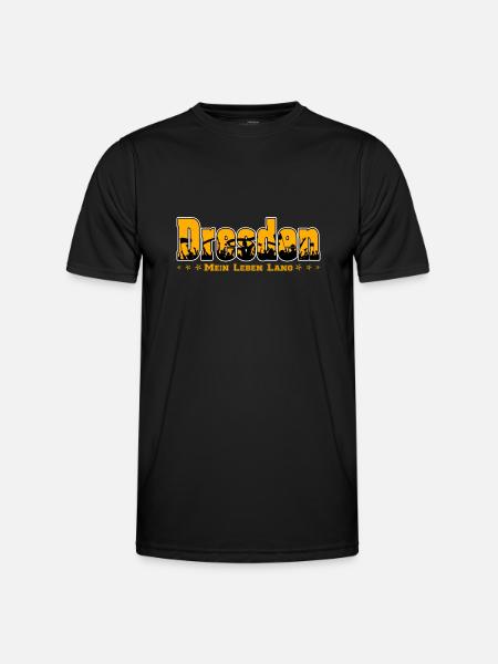 Dresden Fussball Fans Mein Leben Lang - Männer Funktions-T-Shirt - Schwarz