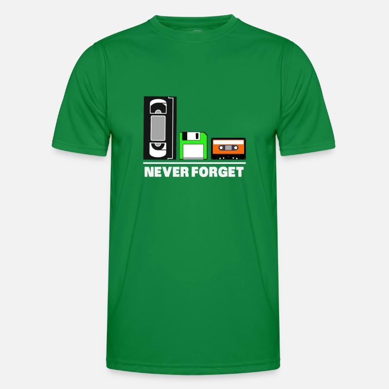 Never Forget Floppy Disk Retro Shirt 80s Männer Funktions-T-Shirt