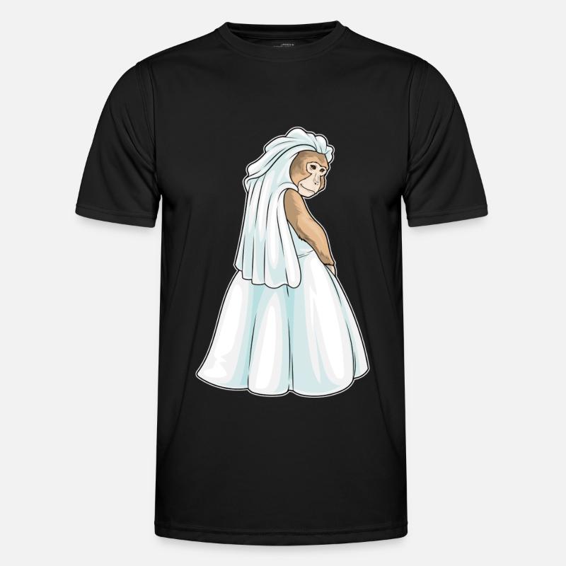 Monkey Bridal Veil Wedding - Men's Functional T-Shirt - black