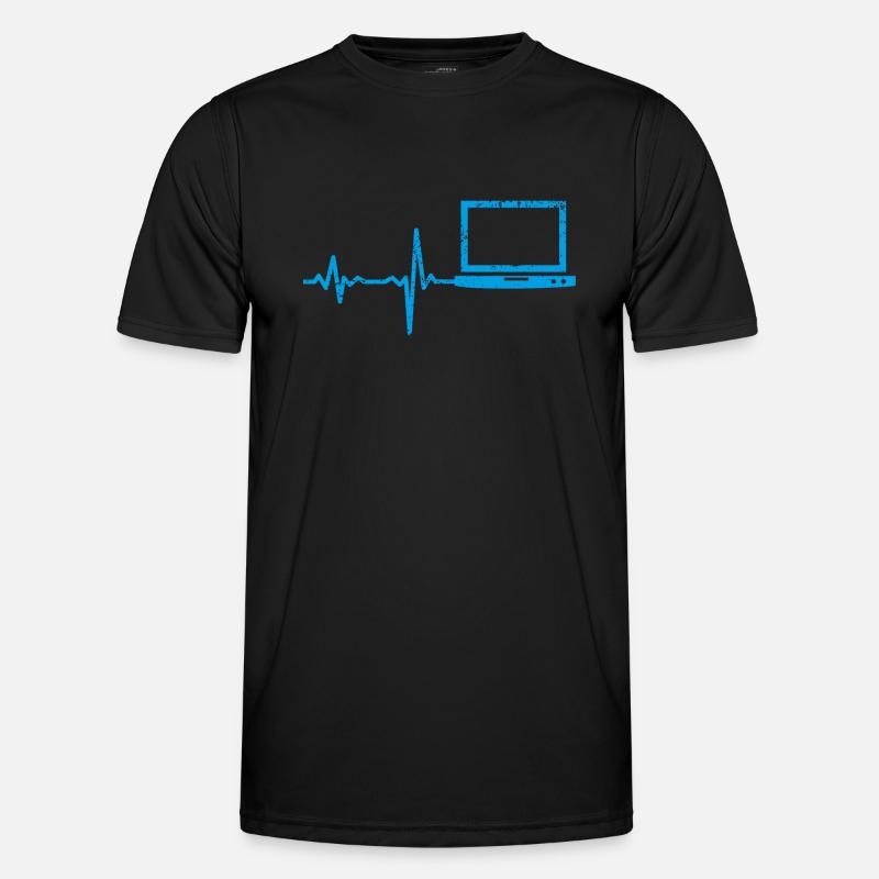 Geschenk Heartbeat Notebook PC Männer Funktions-T-Shirt