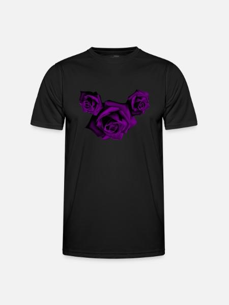 Rosen - Violette Rosen - Männer Funktions-T-Shirt - Schwarz