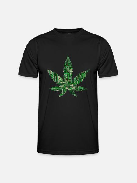Hanfblatt Schriftzug Geschenk Geschenkidee - Männer Funktions-T-Shirt - Schwarz