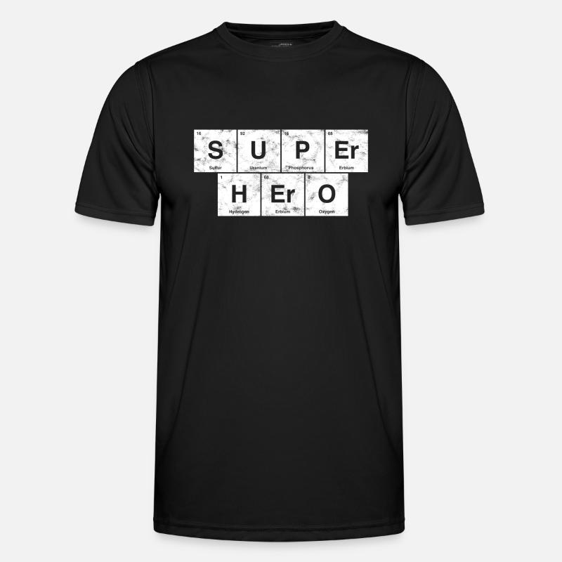 Nerdiger Superheld! Periodensystem der Elemente - Männer Funktions-T-Shirt - Schwarz