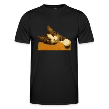 CAT COLLECTION 2017 - Men's Functional T-Shirt - black - Front - AI Model Male 178 dark (178cm)