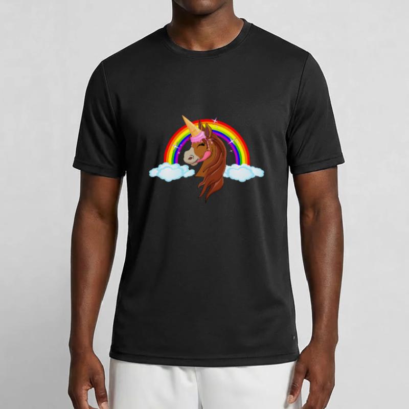 Pony mit Eis - Eishorn Einhorn Regenbogen Märchen Männer Funktions-T-Shirt