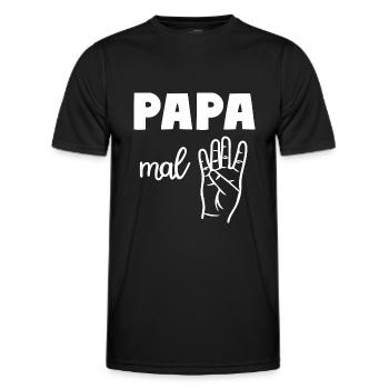 Papa mal Vier Vater - Männer Funktions-T-Shirt - Schwarz - Vorne - AI Model Male 178 dark (178cm)