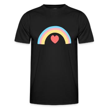 herz regenbogen form symbol formen - Männer Funktions-T-Shirt - Schwarz - Vorne - AI Model Male 178 dark (178cm)