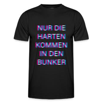 Hardtekk Tekk - Männer Funktions-T-Shirt - Schwarz - Vorne - AI Model Male 178 dark (178cm)