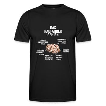 Radfahrer Gehirn Fahrrad Mountainbike Rennrad - Männer Funktions-T-Shirt - Schwarz - Vorne - AI Model Male 178 dark (178cm)