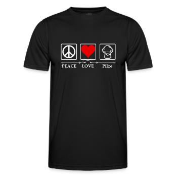 Chef ramasseurs de champignons Peace Love - T-shirt sport Homme - noir - Devant - AI Model Male 178 dark (178cm)