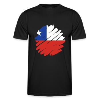 Chile Flagge Südamerika Chilenische Fahne Vintage - Männer Funktions-T-Shirt - Schwarz - Vorne - AI Model Male 178 dark (178cm)