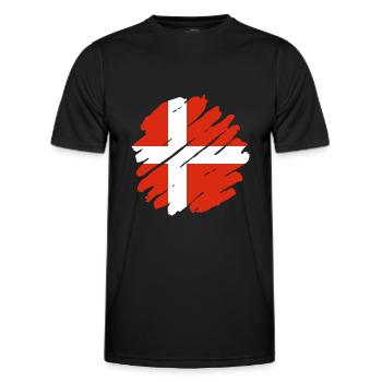 Danemark Drapeau Scandinavie Drapeau danois Voyage - T-shirt sport Homme - noir - Devant - AI Model Male 178 dark (178cm)