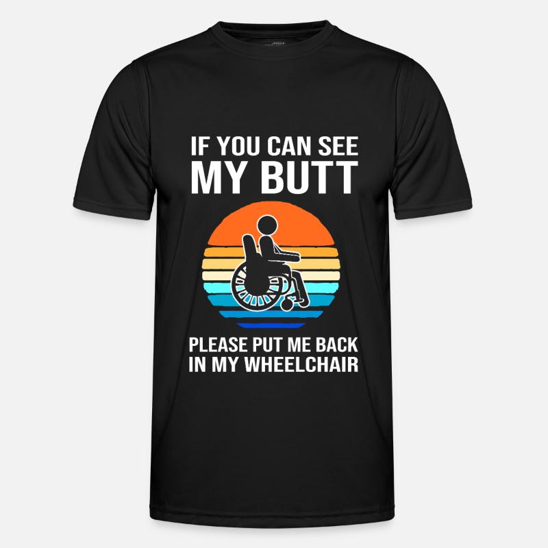Rollstuhl - Männer Funktions-T-Shirt - Schwarz