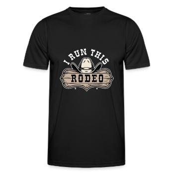 Je cours ce rodéo - T-shirt sport Homme - noir - Devant - AI Model Male 178 dark (178cm)