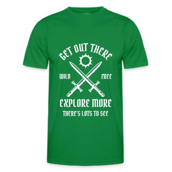 Geh da Raus und Erkunde mehr es gibt viel zu sehen - Männer Funktions-T-Shirt - Kelly Green - Vorne - AI Model Male 178 dark (178cm)