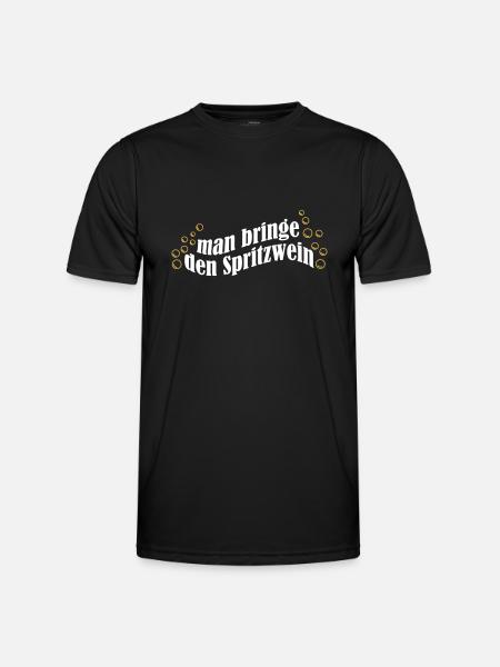 Spritzwein - Männer Funktions-T-Shirt - Schwarz