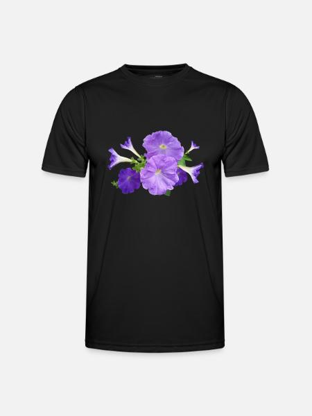 petunia petunia kwiaty kwiaty ogrodowe - Funkcjonalna koszulka męska - czarny