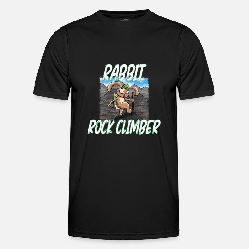 RABBIT ROCK CLIMBER - Men's Functional T-Shirt - black