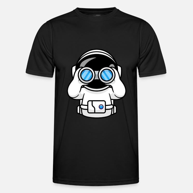 Astronaut mit Fernglas Männer Funktions-T-Shirt