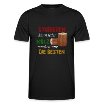 Holz machen nur die besten Holzfäller geschenk - Männer Funktions-T-Shirt - Schwarz - Vorne - AI Model Male 178 dark (178cm)