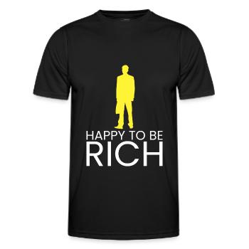 glücklich, reich zu sein - Männer Funktions-T-Shirt - Schwarz - Vorne - AI Model Male 178 dark (178cm)