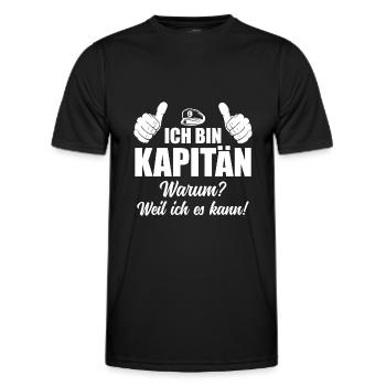 Kapitän Bootsbesitzer Segler Bootsführerschein - Männer Funktions-T-Shirt - Schwarz - Vorne - AI Model Male 178 dark (178cm)