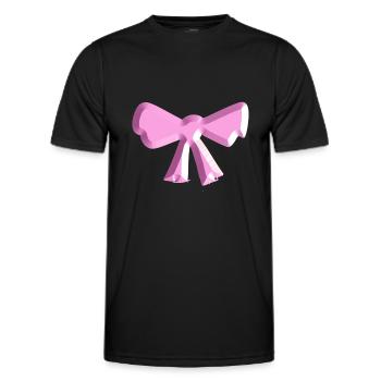 schleife symbol fliege rosa glänzend - Männer Funktions-T-Shirt - Schwarz - Vorne - AI Model Male 178 dark (178cm)