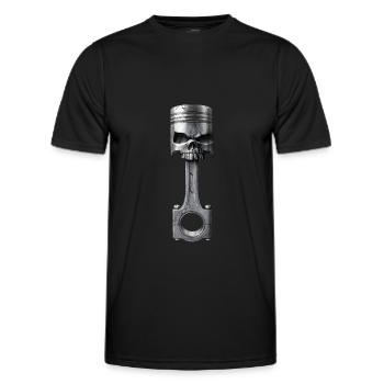 Piston de tête de mort - T-shirt sport Homme - noir - Devant - AI Model Male 178 dark (178cm)