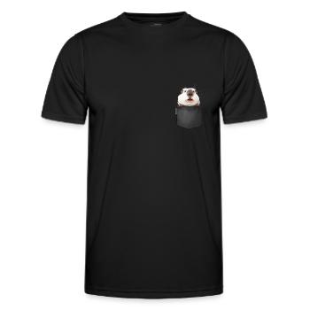 Cobaye dans la poche de la poitrine - T-shirt sport Homme - noir - Devant - AI Model Male 178 dark (178cm)