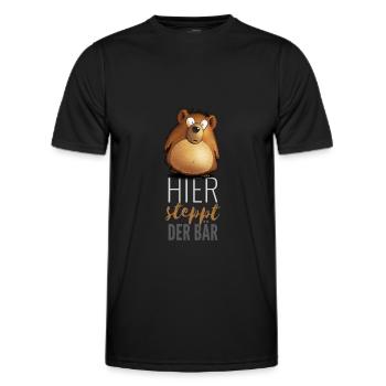 Hier steppt der Bär - Männer Funktions-T-Shirt - Schwarz - Vorne - AI Model Male 178 dark (178cm)