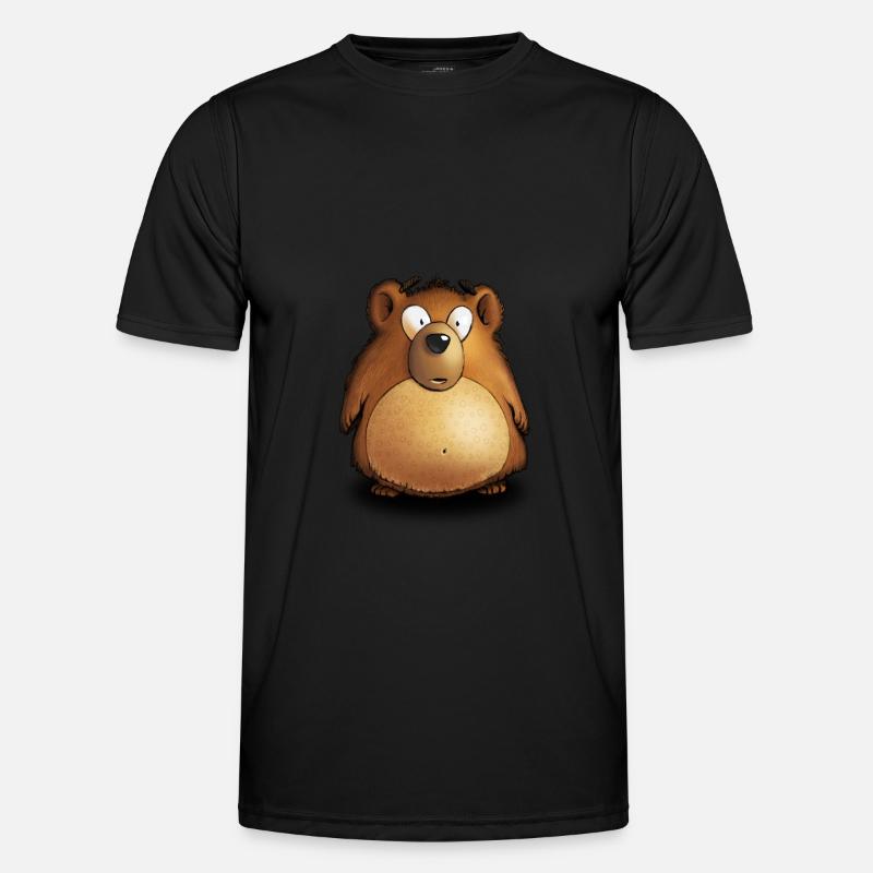 Dicker braunes Bärchen - Männer Funktions-T-Shirt - Schwarz