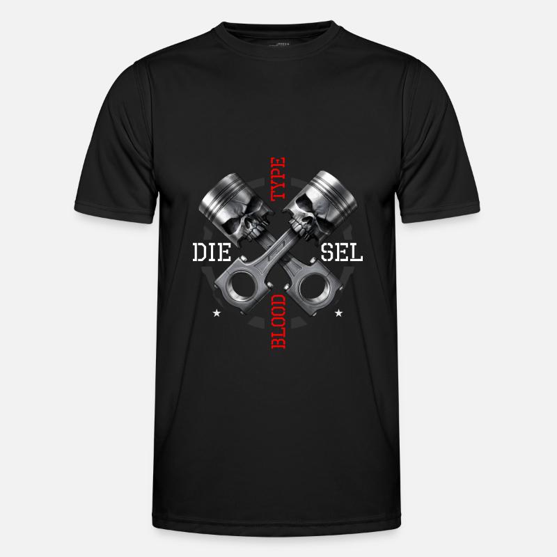Piston de moteur diesel de type sanguin crânien T-shirt sport Homme