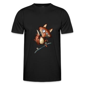 Skateboard renard - T-shirt sport Homme - noir - Devant - AI Model Male 178 dark (178cm)