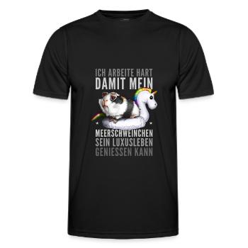 Luxeriöses Meerschweinchen - Männer Funktions-T-Shirt - Schwarz - Vorne - AI Model Male 178 dark (178cm)