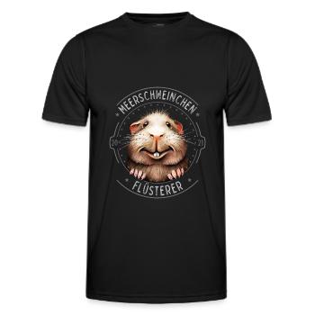 Meerschweinchen Flüsterer - Männer Funktions-T-Shirt - Schwarz - Vorne - AI Model Male 178 dark (178cm)