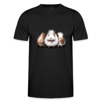 Mignon cochon d’Inde Amis Cadeau - T-shirt sport Homme - noir - Devant - AI Model Male 178 dark (178cm)