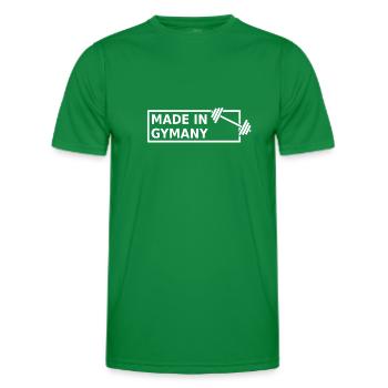 Made In Gymany Gym Workout Fitness - Men's Functional T-Shirt - kelly green - Front - AI Model Male 178 dark (178cm)