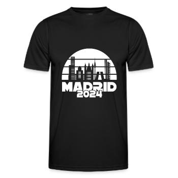 Madrid 2024 Skyline T-Shirt: Urbane Eleganz - Männer Funktions-T-Shirt - Schwarz - Vorne - AI Model Male 178 dark (178cm)