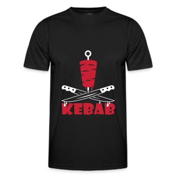 Kebab Koch Küche Restaurant Kebab zu personalisiert - Männer Funktions-T-Shirt - Schwarz - Vorne - AI Model Male 178 dark (178cm)
