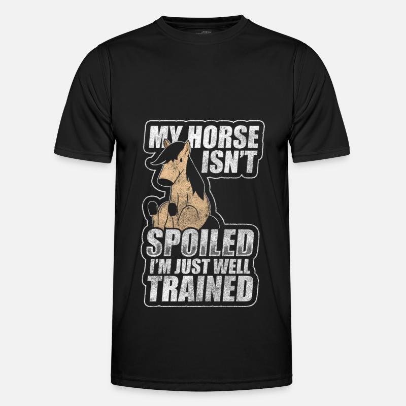 Pferd Tier - Männer Funktions-T-Shirt - Schwarz