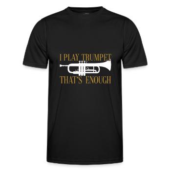 Ich spiele Trompete das reicht Trompetensilhouette - Männer Funktions-T-Shirt - Schwarz - Vorne - AI Model Male 178 dark (178cm)